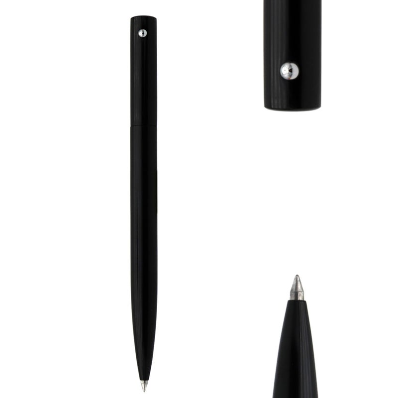 DUNBONG Retractable Metal Gel Pen, 0.5mm Medium Point Ballpoint Pens, Black Gel Ink (Black) - Image 1